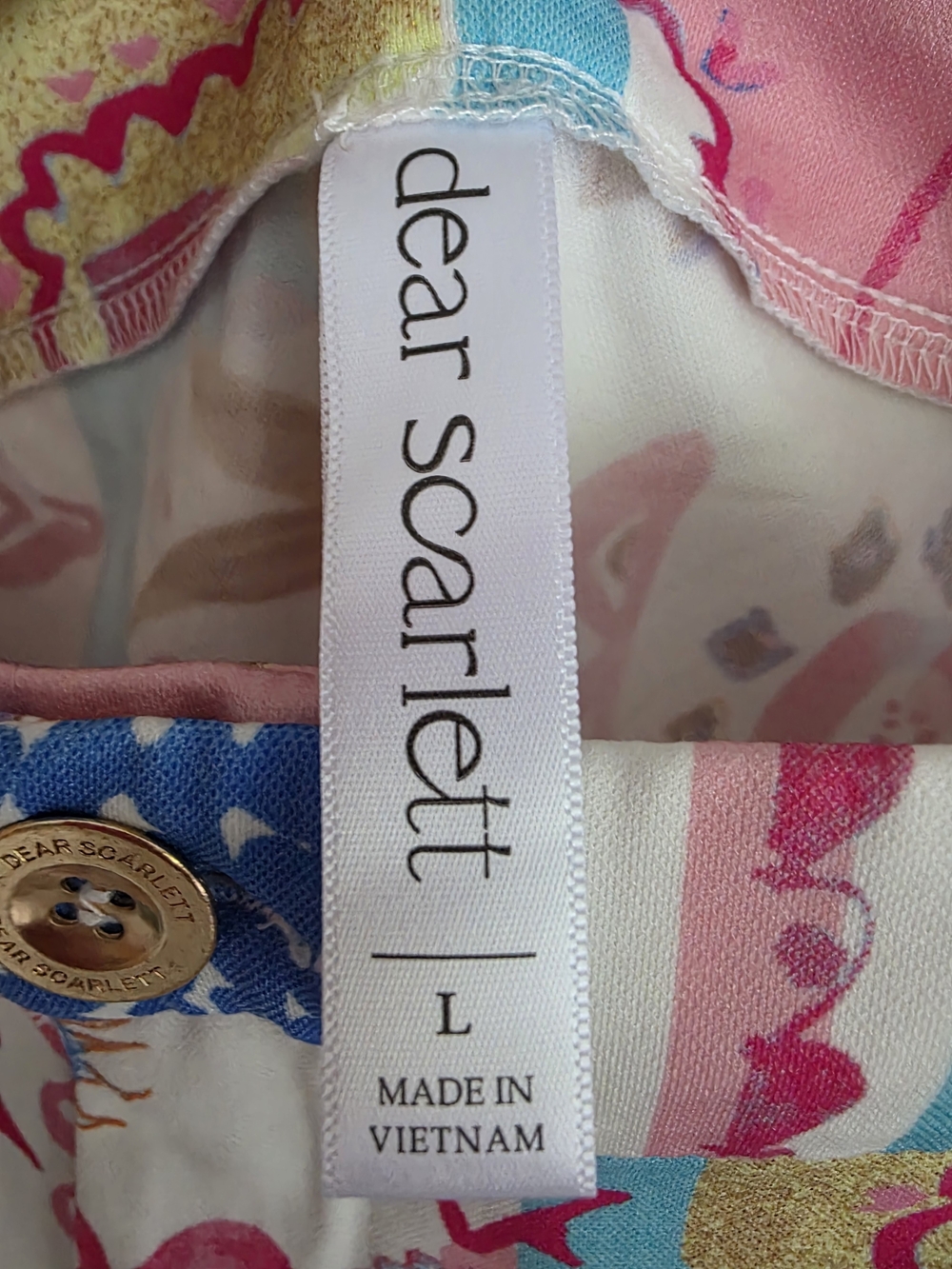 Dear Scarlett Tropical Patchwork Shorts in Pink & Blue L And M Available - Picture 3 of 10